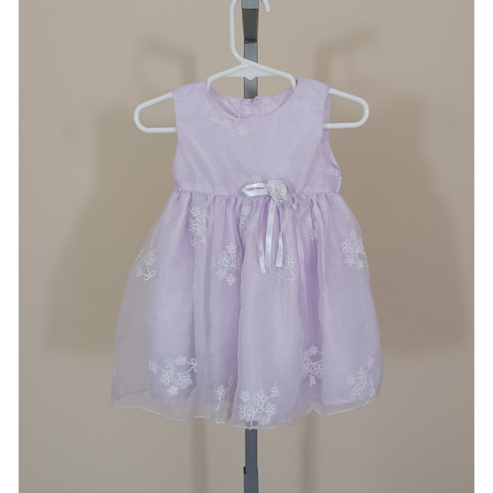 Katie M. Pale Lavender Embroidery Chiffon Formal Dress Toddler Girl 18 Month